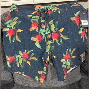 ROARK The Passage 18" DARK JUNGLE BOARD SHORTS Hawaiian Swim Shorts Men’s 32